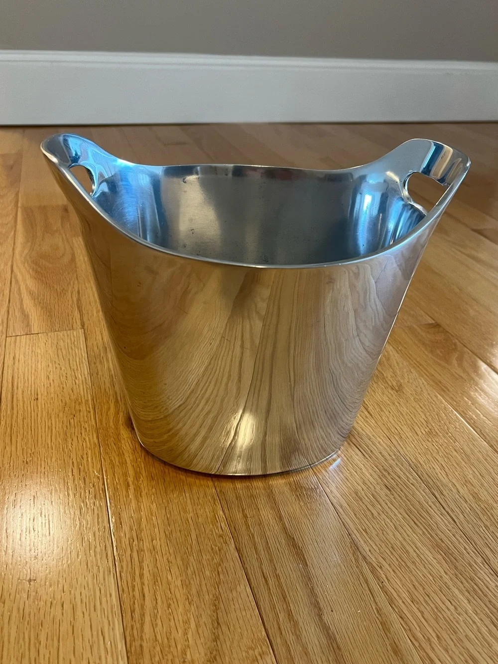 Pottery Barn Barona Silver Metal Wine Bucket with Handled Rim